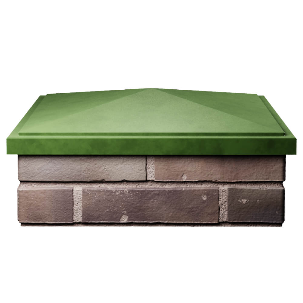 Колпак Zking БонаМоно Зеленый на столб 2х2 кирпича (515х515, 530х530мм) Северск фото