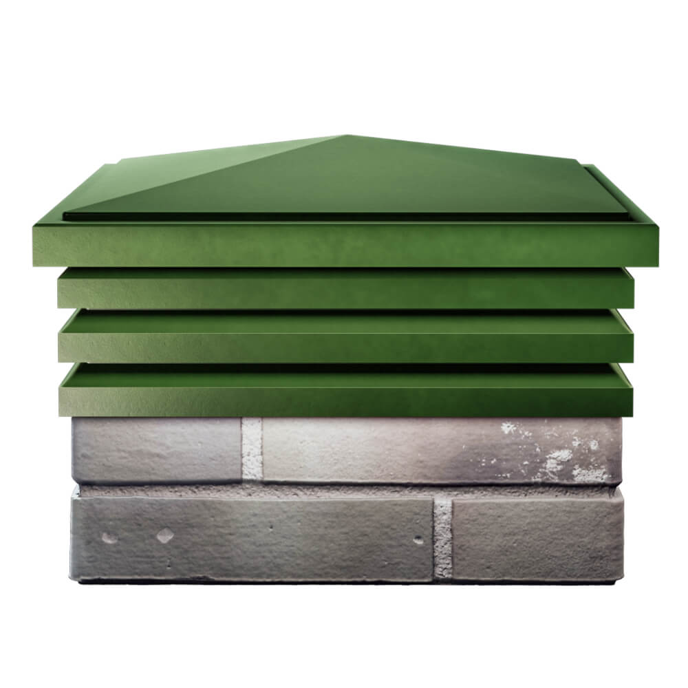 Колпак Zking Бона ХайТек Зеленый на столб 1.5х1.5 кирпича (385х385мм) Северск фото