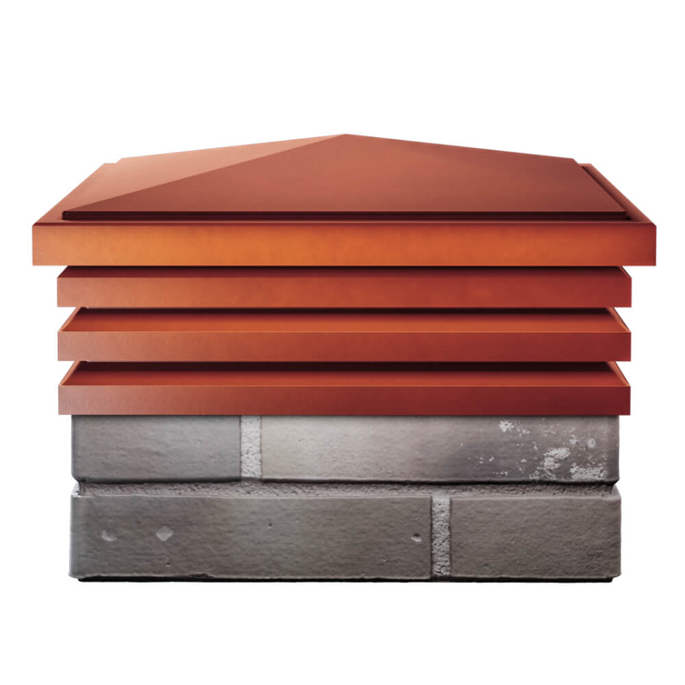 Колпак Zking Бона ХайТек Красный на столб 1.5х1.5 кирпича (385х385мм) Северск фото