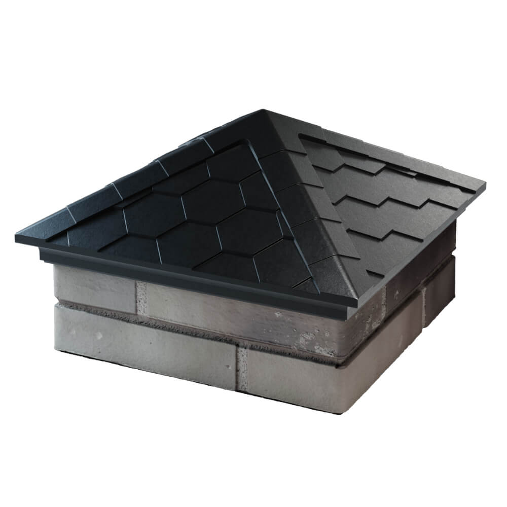 Колпак Zking Эверест Черный на столб 1.5х1.5 кирпича (390х390мм) в Северске фото