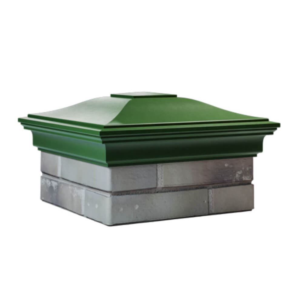 Колпак Zking Монблан Зеленый на столб 1.5х1.5 еврокирпича 0.7НФ (355х355мм) в Северске фото