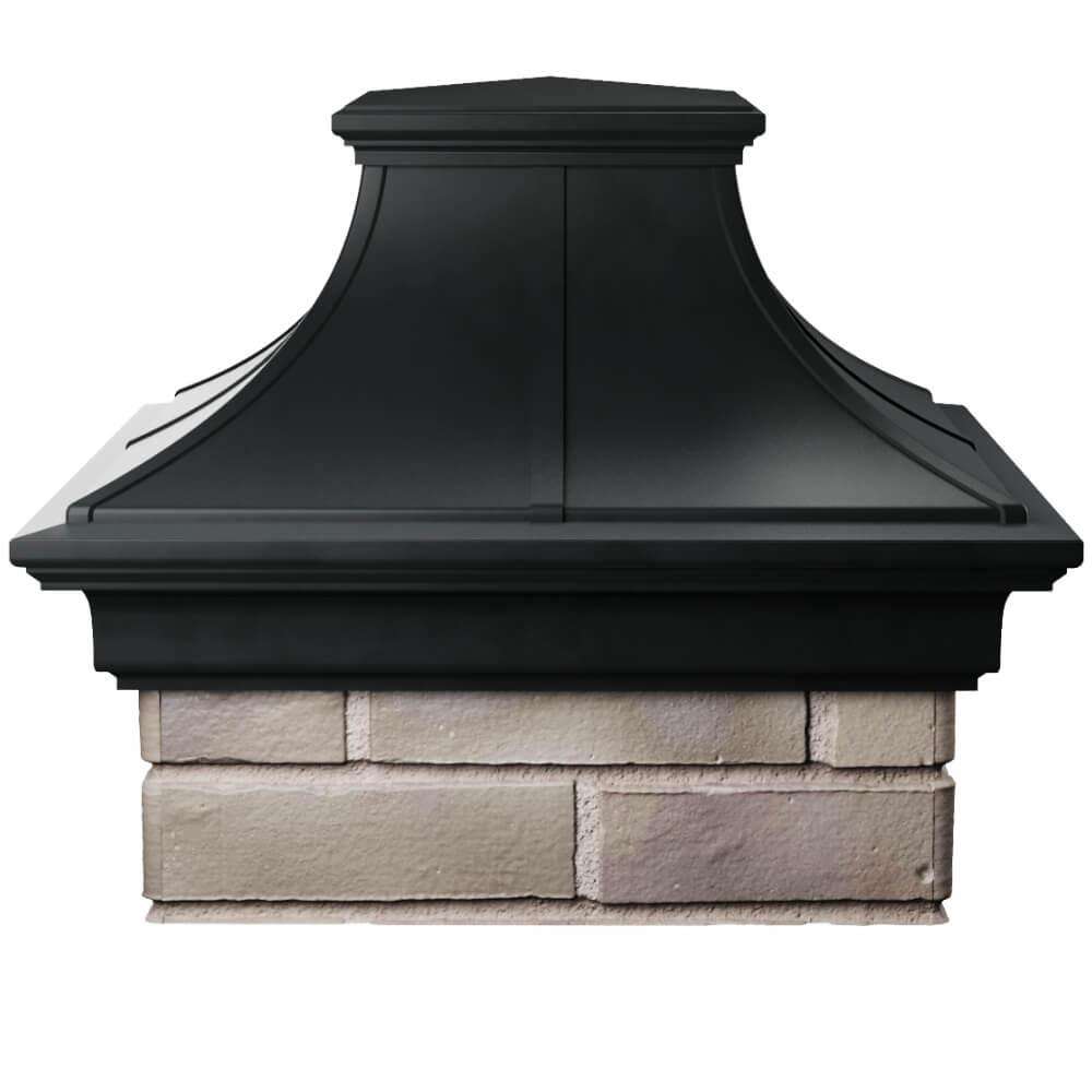 Колпак Zking Монблан Премиум Черный на столб 1.5х1.5 кирпича (385х385мм) Северск фото