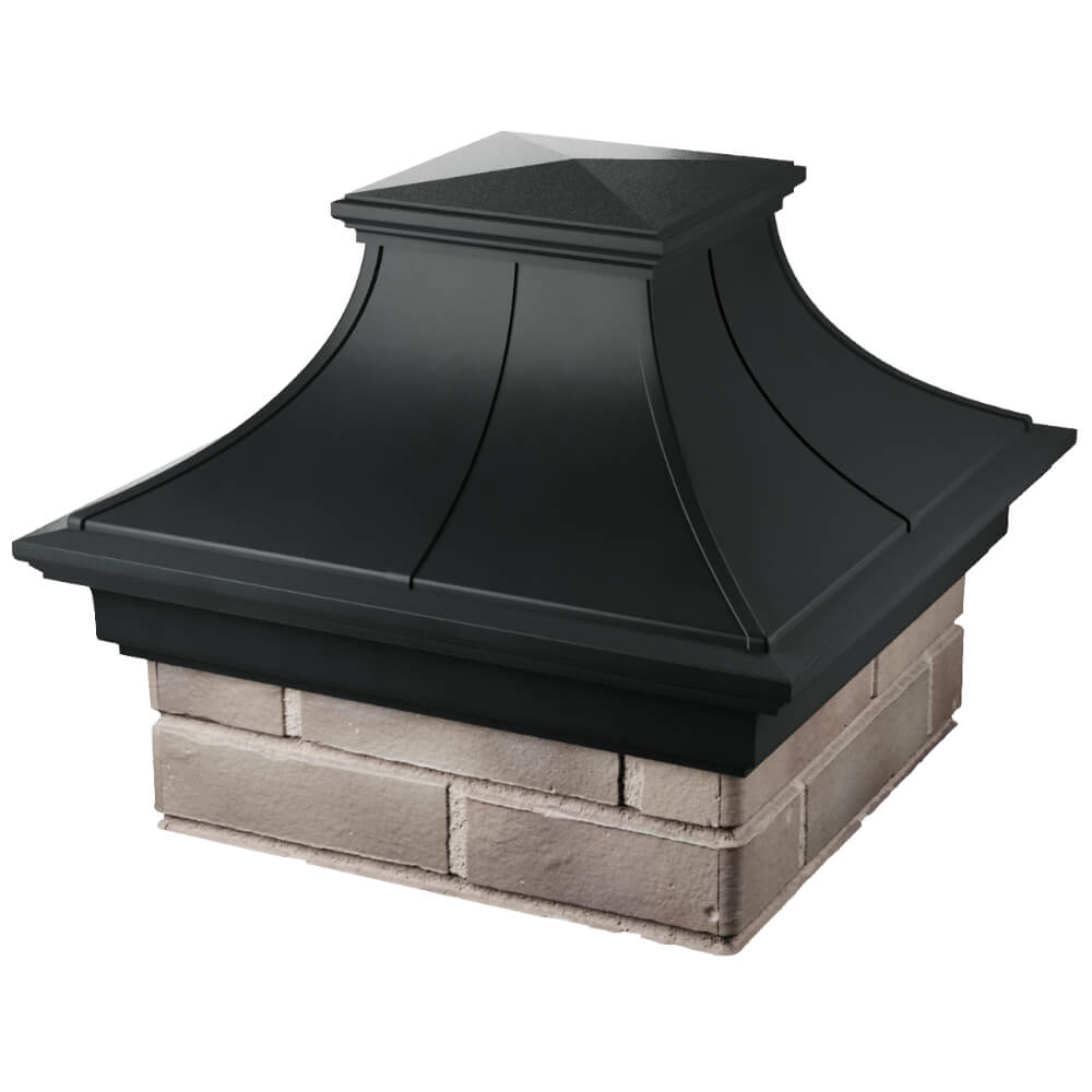 Колпак Zking Монблан Премиум Черный на столб 1.5х1.5 кирпича (385х385мм) в Северске фото
