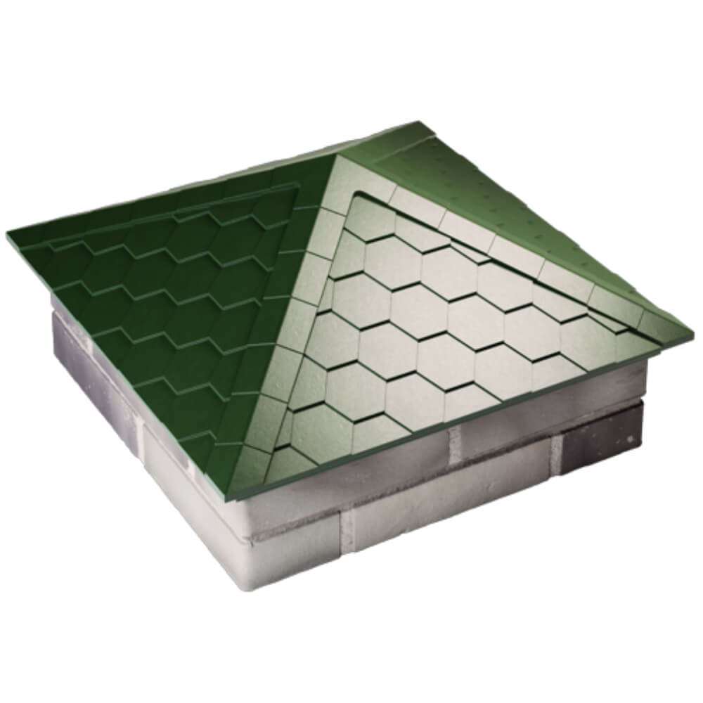 Колпак Zking Эверест Зеленый на столб 2х2 кирпича (535х535мм) Северск фото