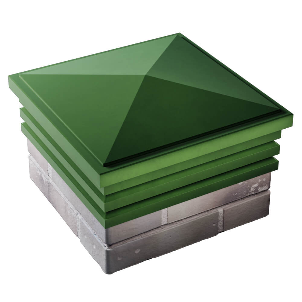 Колпак Zking Бона ХайТек Зеленый на столб 1.5х1.5 кирпича (385х385мм) в Северске фото