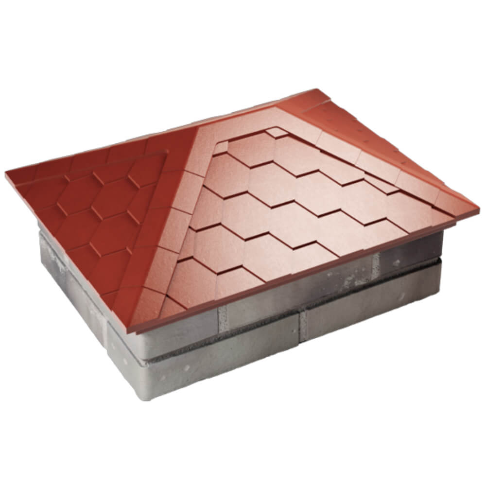 Колпак Zking Эверест Красный на столб 2х1.5 кирпича (520х390мм) Северск фото