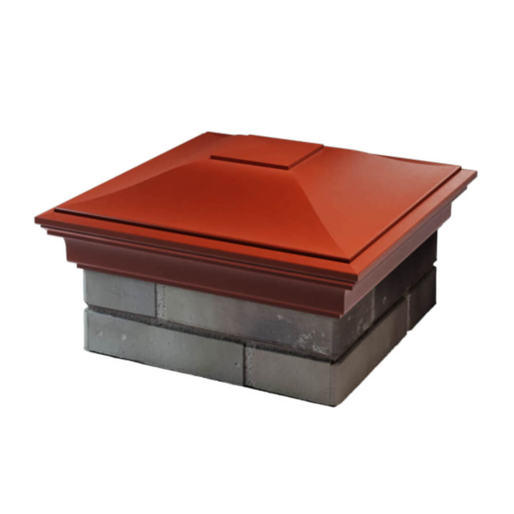 Колпак Zking Монблан Красный на столб 1.5х1.5 еврокирпича 0.7НФ (355х355мм) в Северске фото