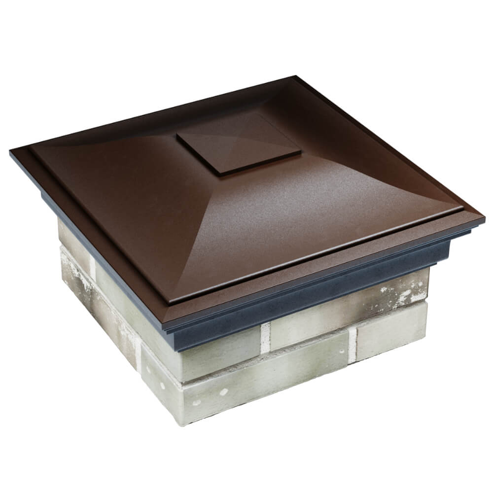 Колпак Zking Монблан Коричневый на столб 1.5х1.5 кирпича (385х385мм) в Северске фото