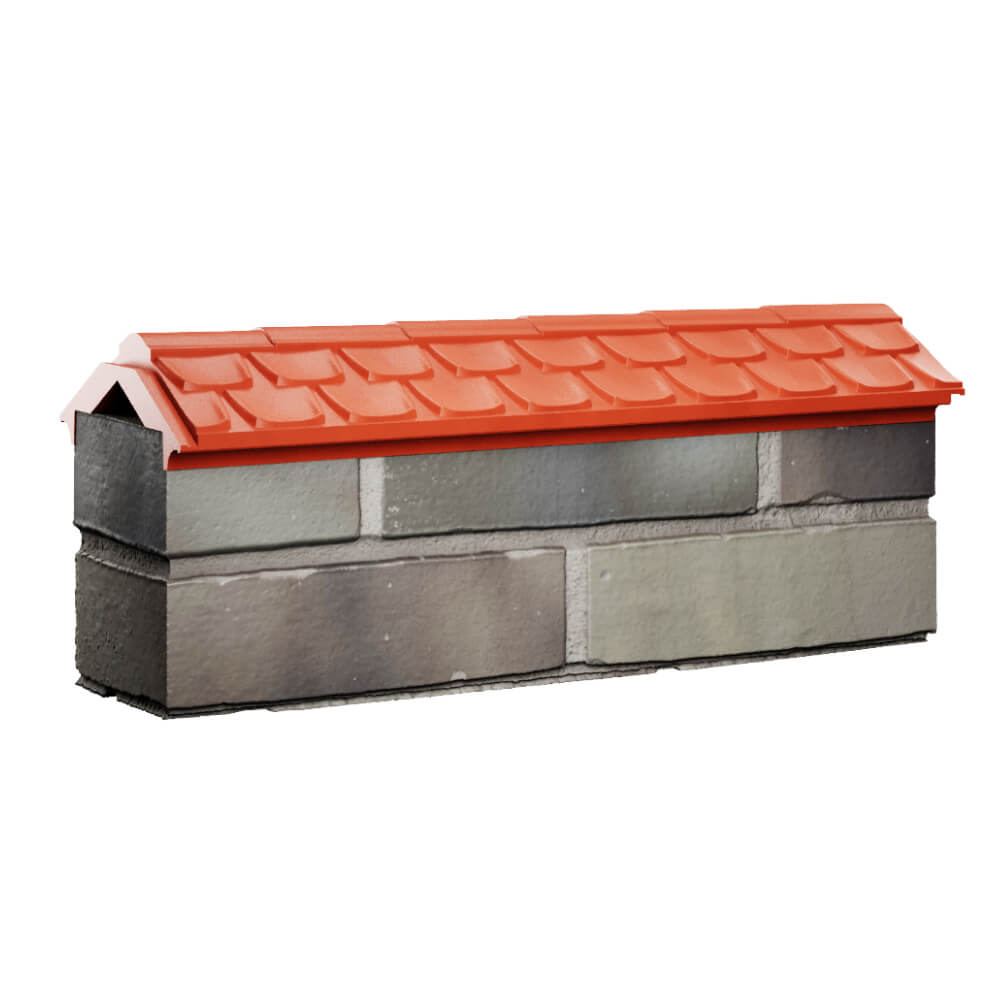 Парапет Zking Эльбрус Красный с посадкой на 0.5 кирпича (130мм) Северск фото