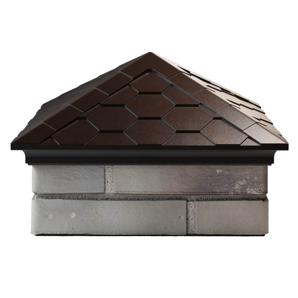Колпак Zking Эверест Коричневый на столб 1.5х1.5 кирпича (390х390мм) Северск фото