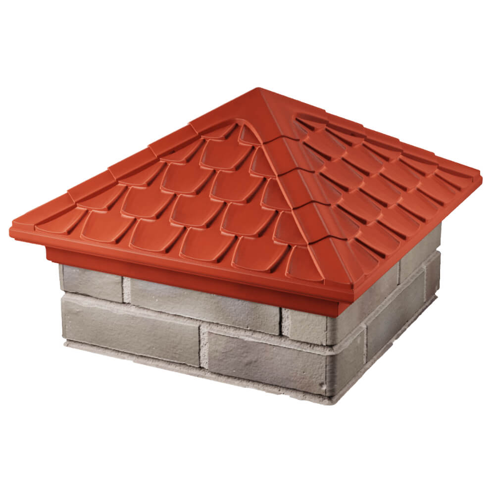 Колпак Zking Эльбрус Красный на столб 1.5х1.5 кирпича (385х385мм) в Северске фото