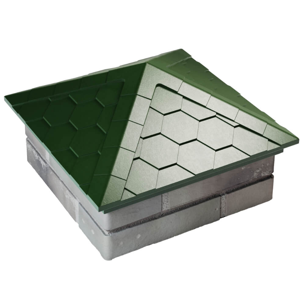 Колпак Zking Эверест Зеленый на столб 1.5х1.5 кирпича (390х390мм) в Северске фото