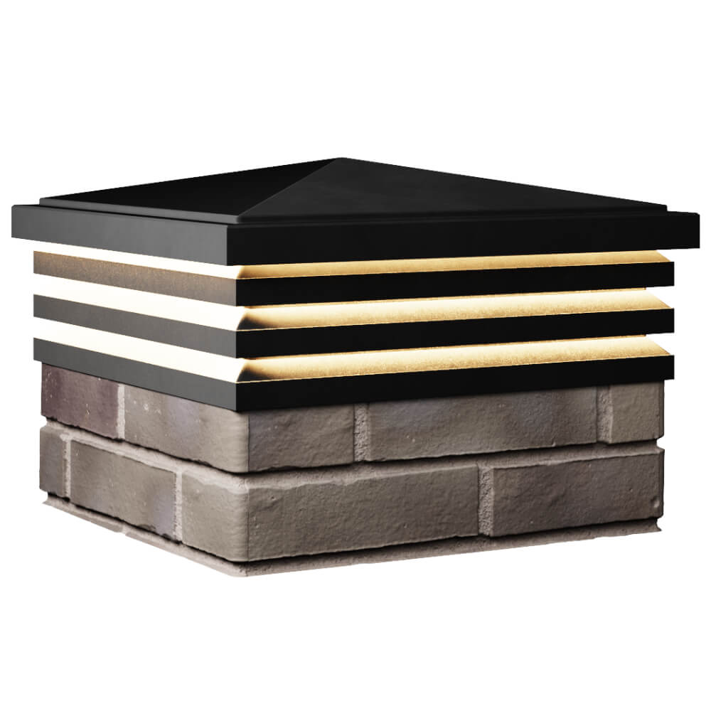 Колпак Zking Бона ХайТек Черный на столб 1.5х1.5 кирпича (385х385мм) с подсветкой в Северске фото