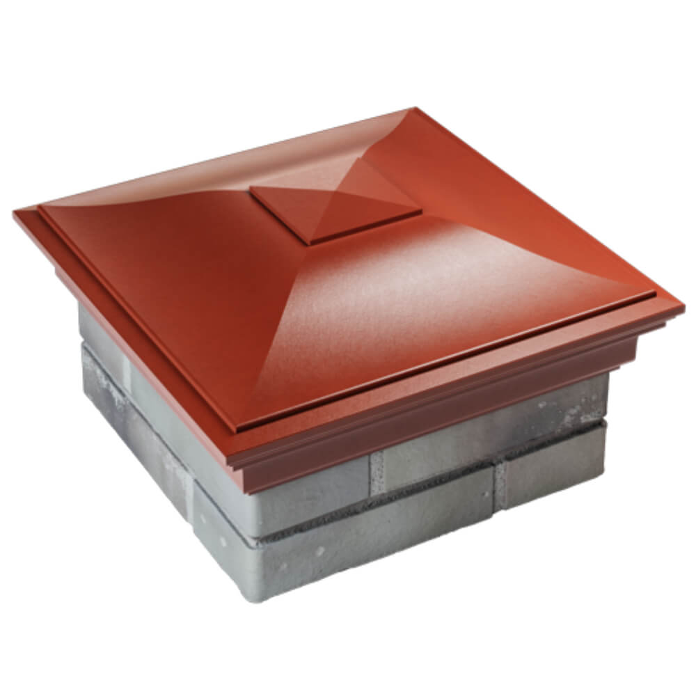 Колпак Zking Монблан Красный на столб 1.5х1.5 кирпича (385х385мм) в Северске фото