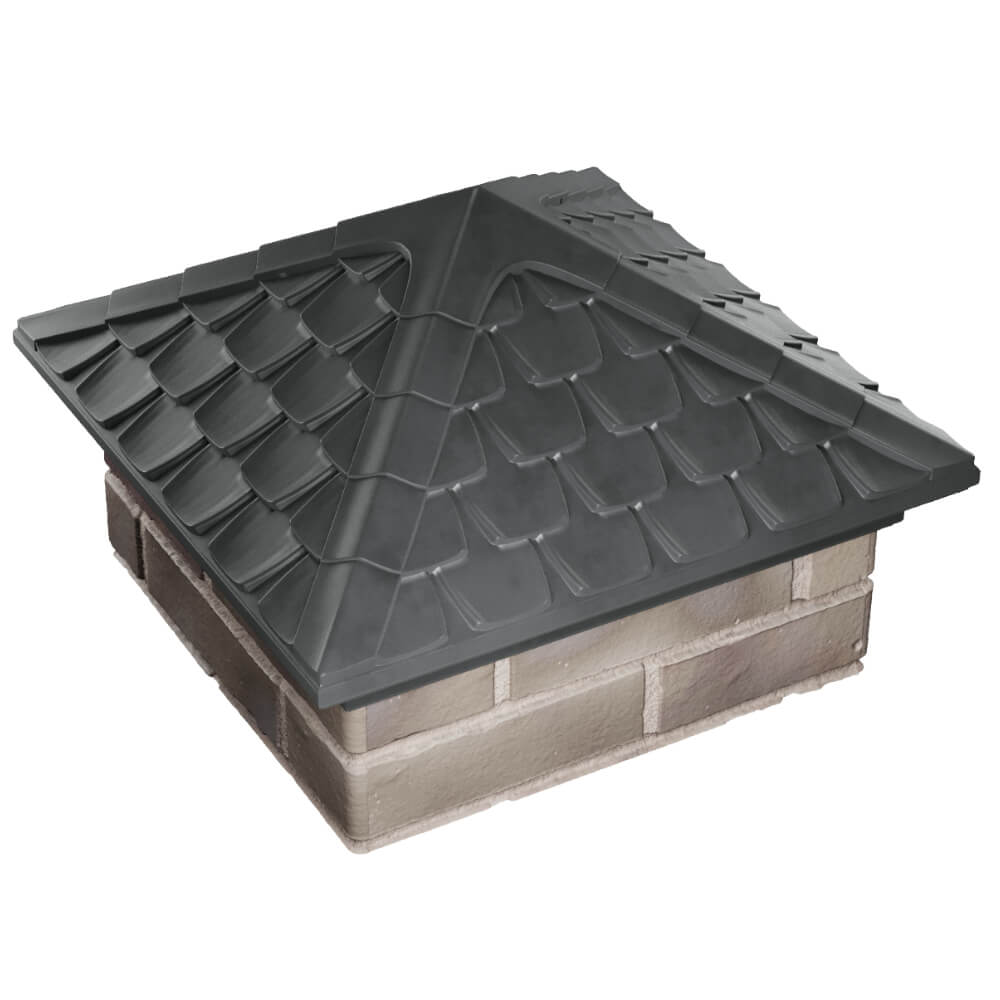 Колпак Zking Эльбрус Серый на столб 1.5х1.5 кирпича (385х385мм) в Северске фото