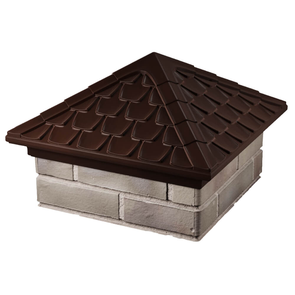 Колпак Zking Эльбрус Коричневый на столб 1.5х1.5 кирпича (385х385мм) в Северске фото