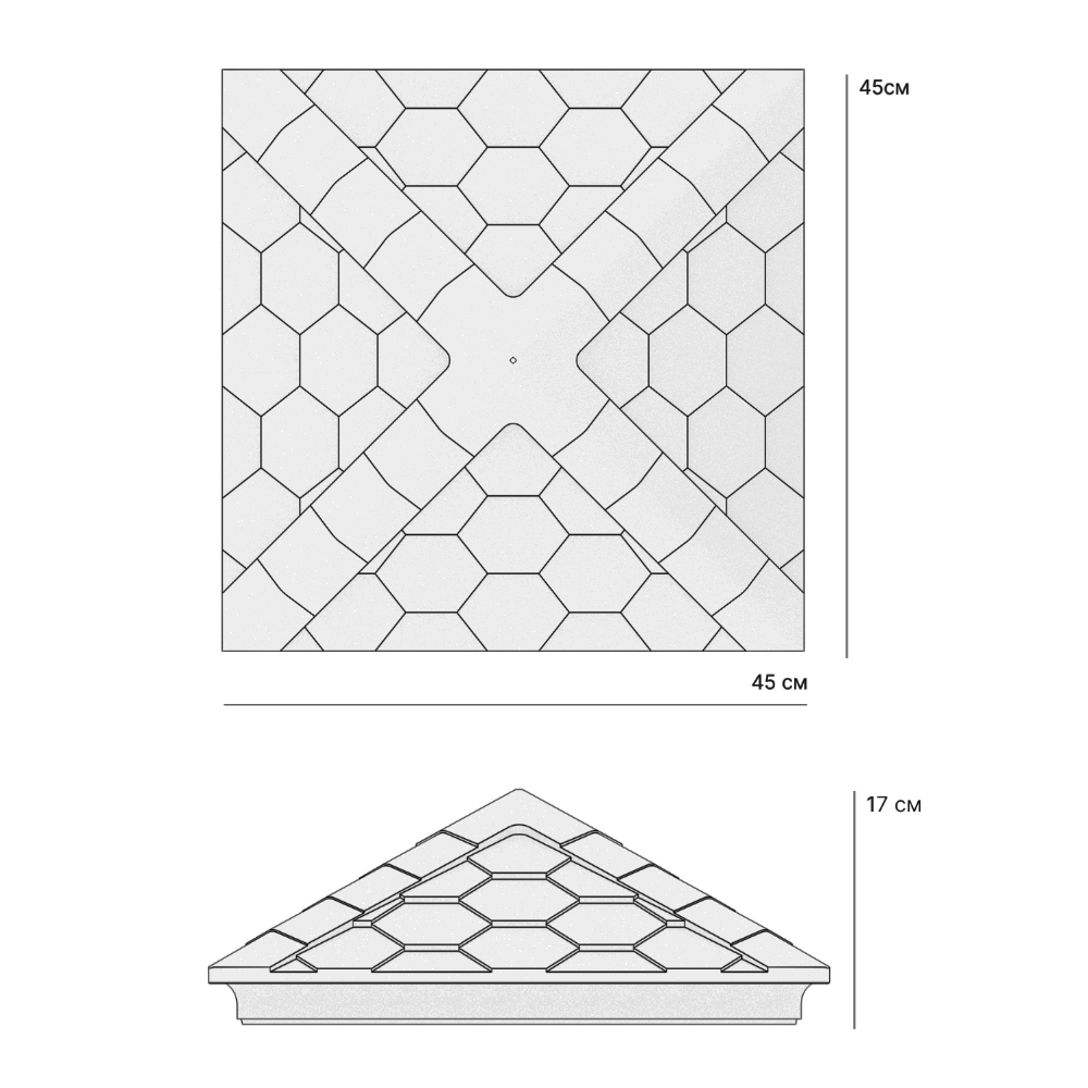 Колпак Zking Эверест Бежевый на столб 1.5х1.5 кирпича (390х390мм) в Северске фото