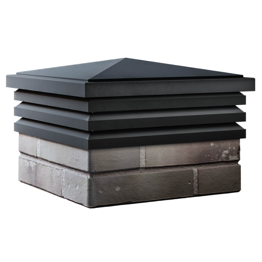 Колпак Zking Бона ХайТек Черный на столб 1.5х1.5 кирпича (385х385мм) в Северске фото