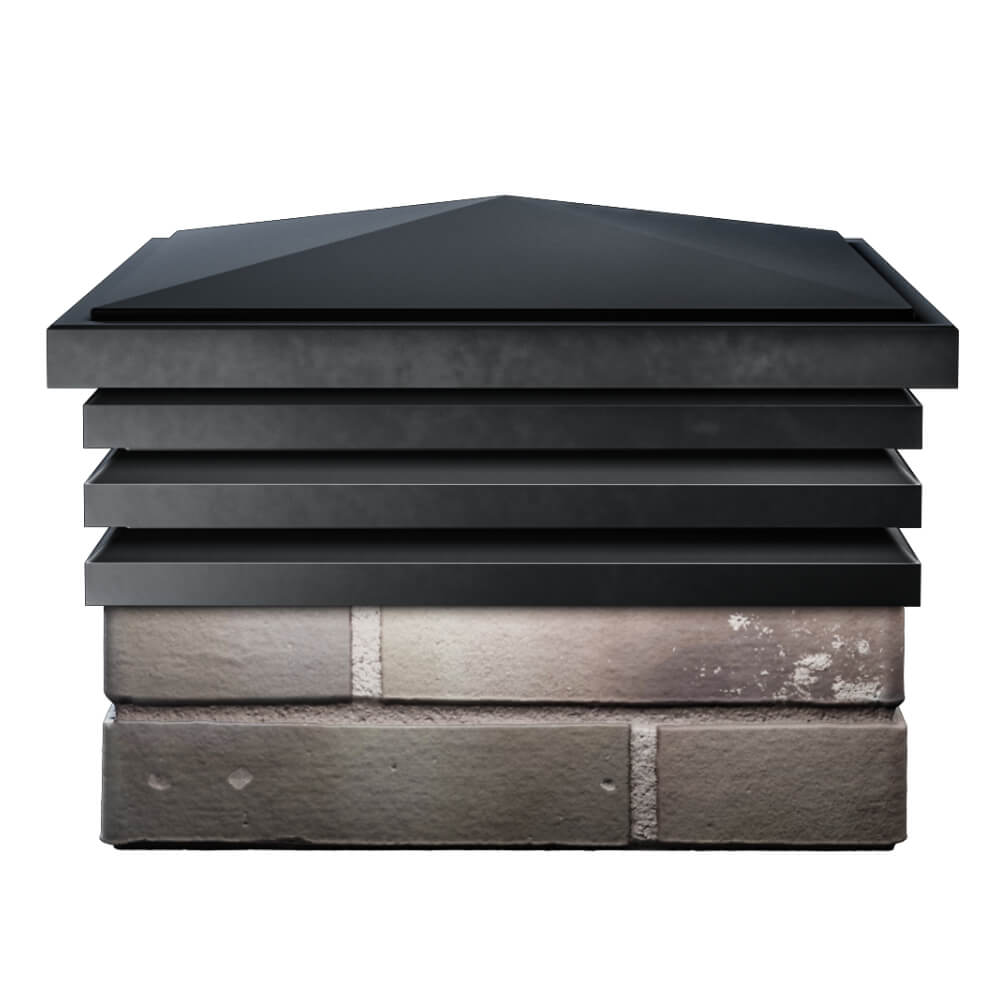 Колпак Zking Бона ХайТек Черный на столб 1.5х1.5 кирпича (385х385мм) Северск фото