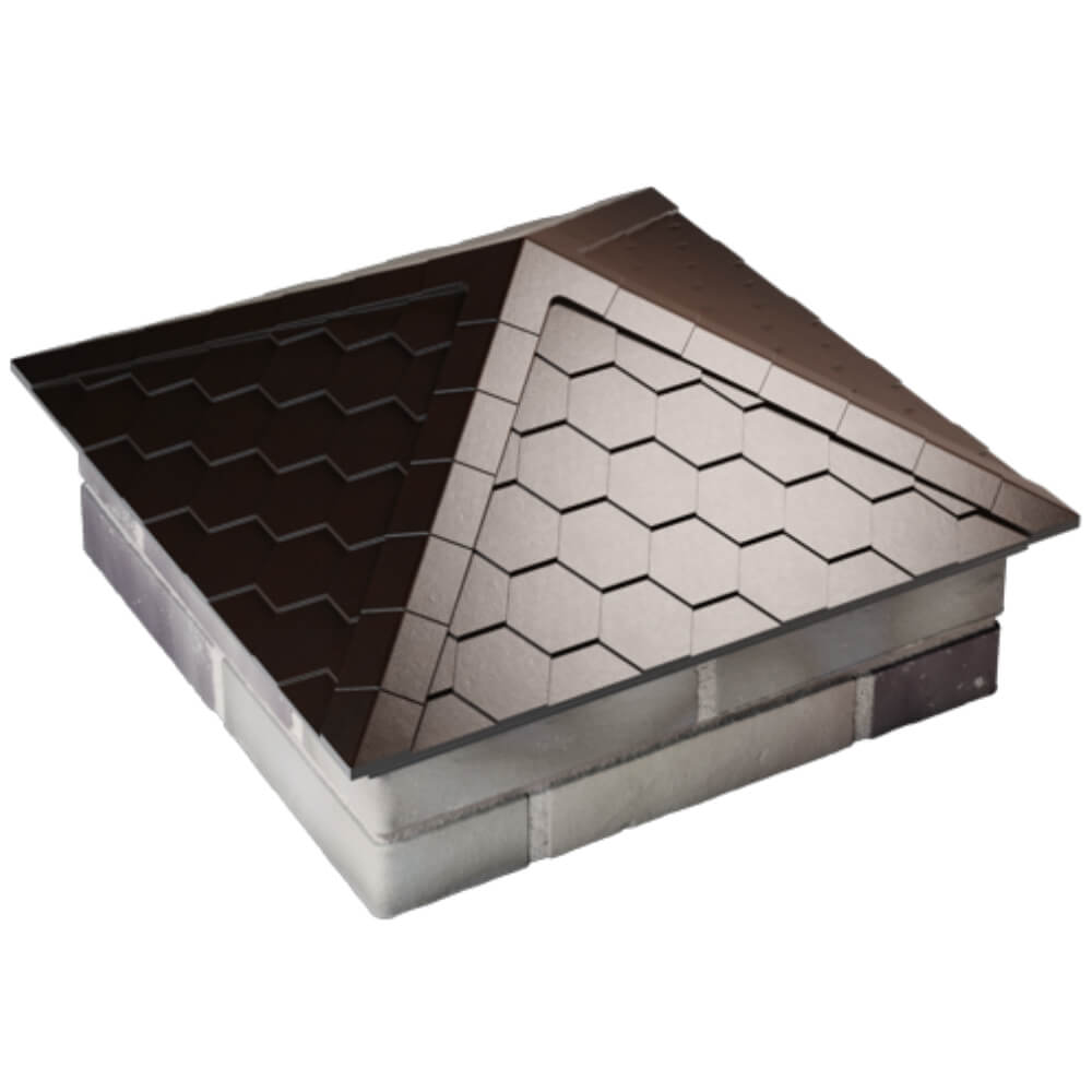 Колпак Zking Эверест Коричневый на столб 2х2 кирпича (535х535мм) Северск фото