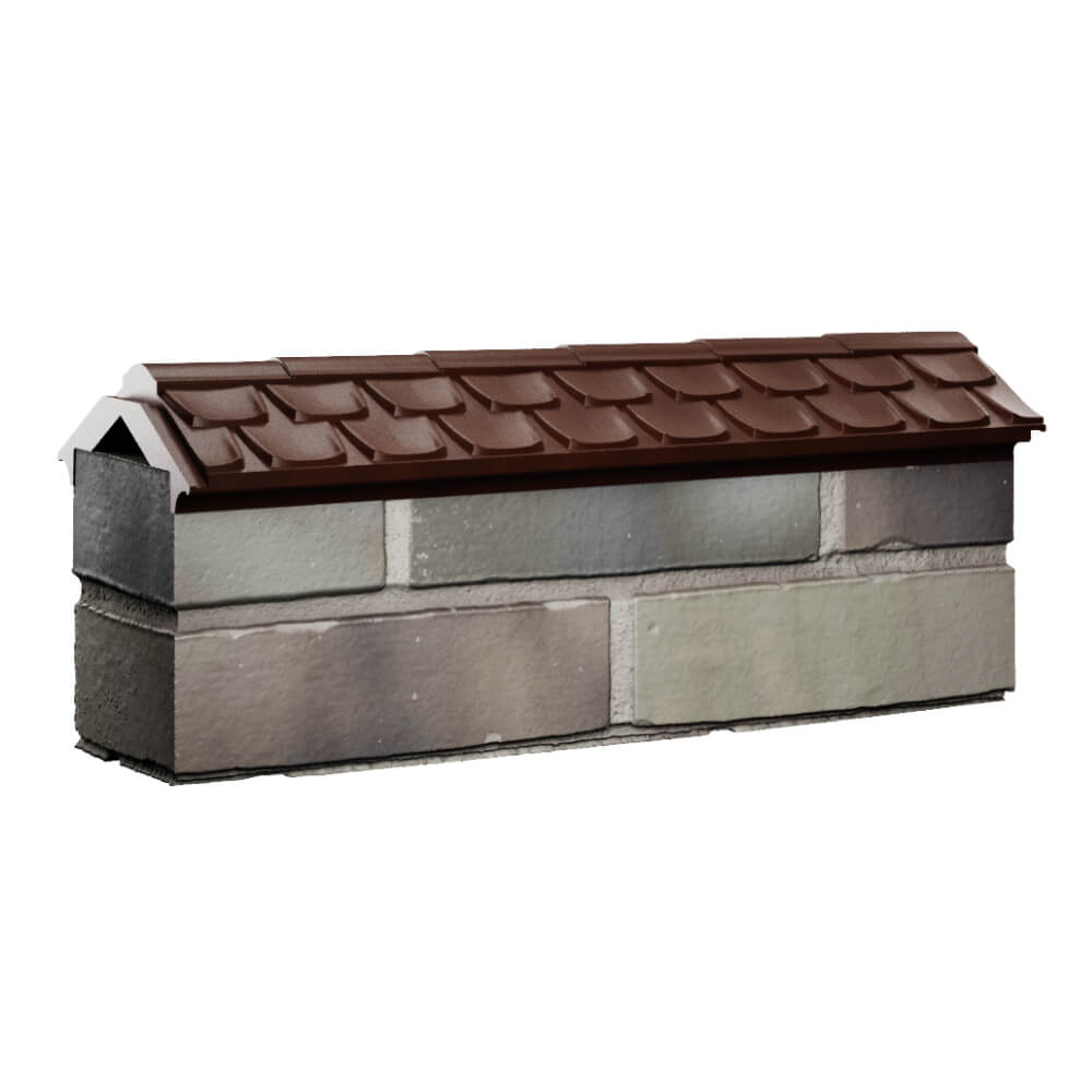 Парапет Zking Эльбрус Коричневый с посадкой на 0.5 кирпича (130мм) Северск фото