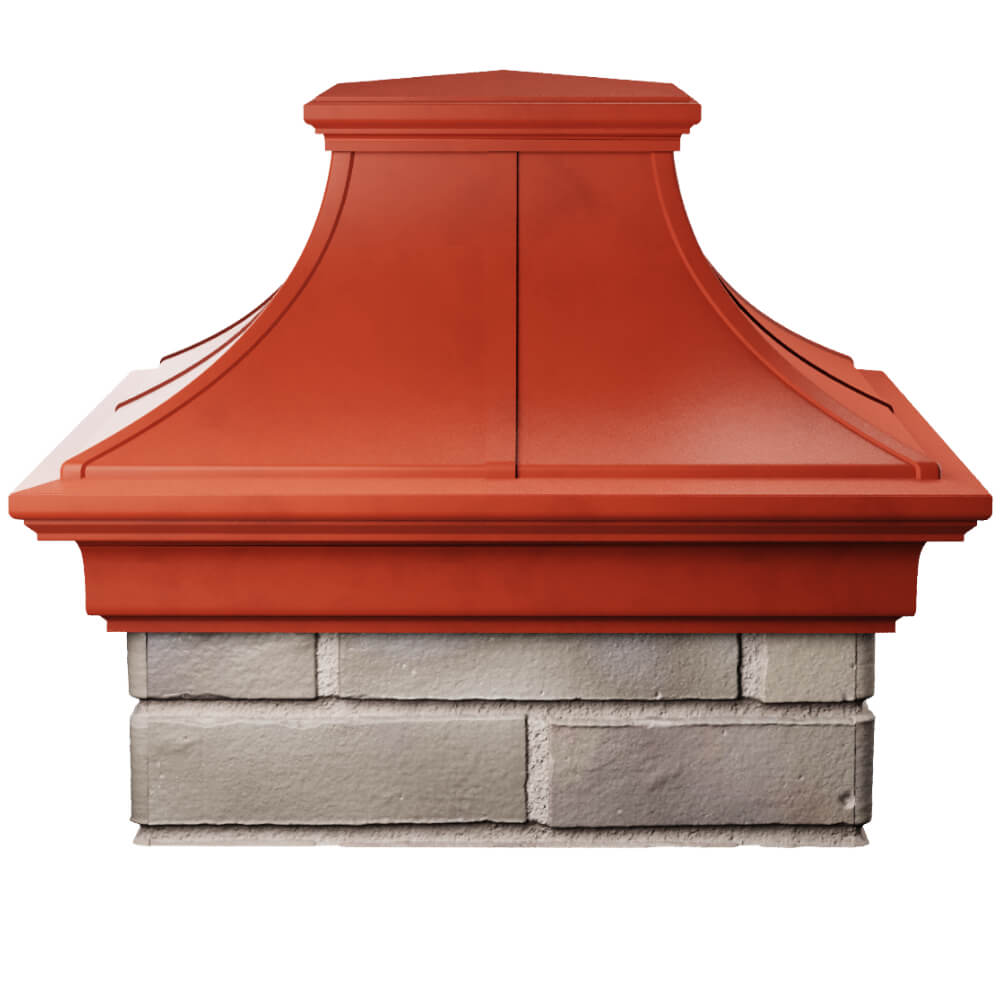 Колпак Zking Монблан Премиум Красный на столб 1.5х1.5 кирпича (385х385мм) Северск фото