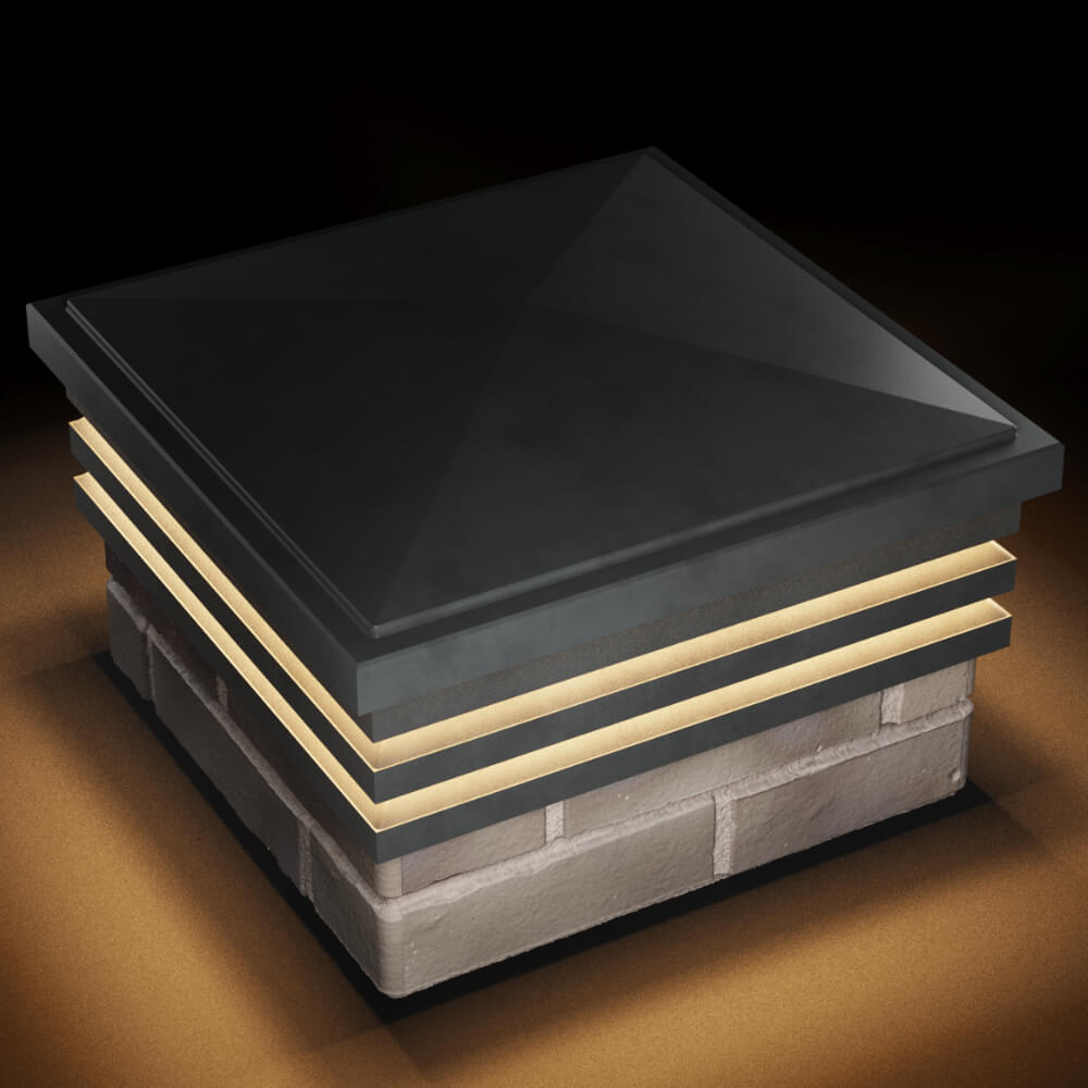 Колпак Zking Бона ХайТек Серый на столб 1.5х1.5 кирпича (385х385мм) с подсветкой в Северске фото