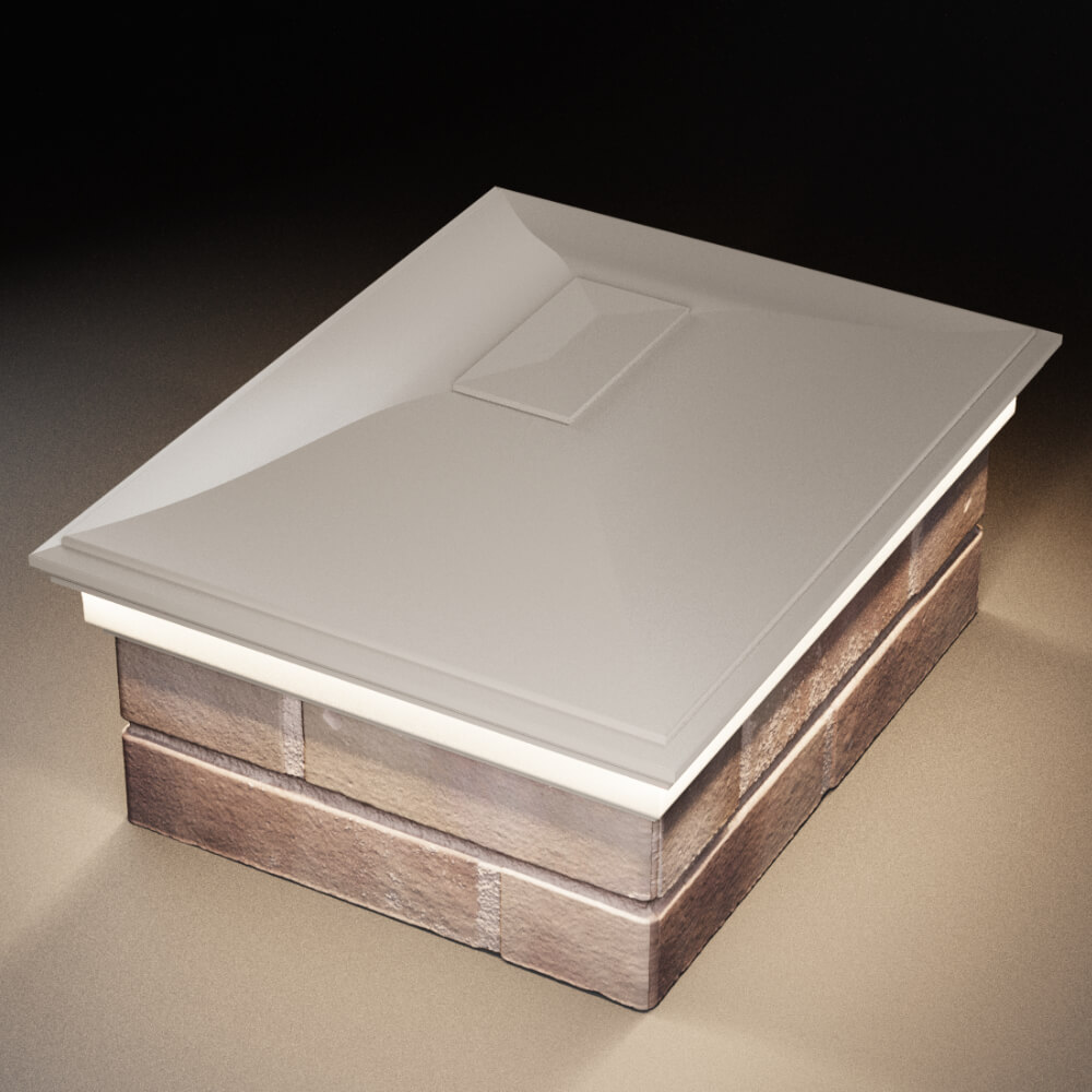 Колпак Zking Монблан Бежевый на столб 2х1.5 кирпича (515х385мм) c подсветкой в Северске фото