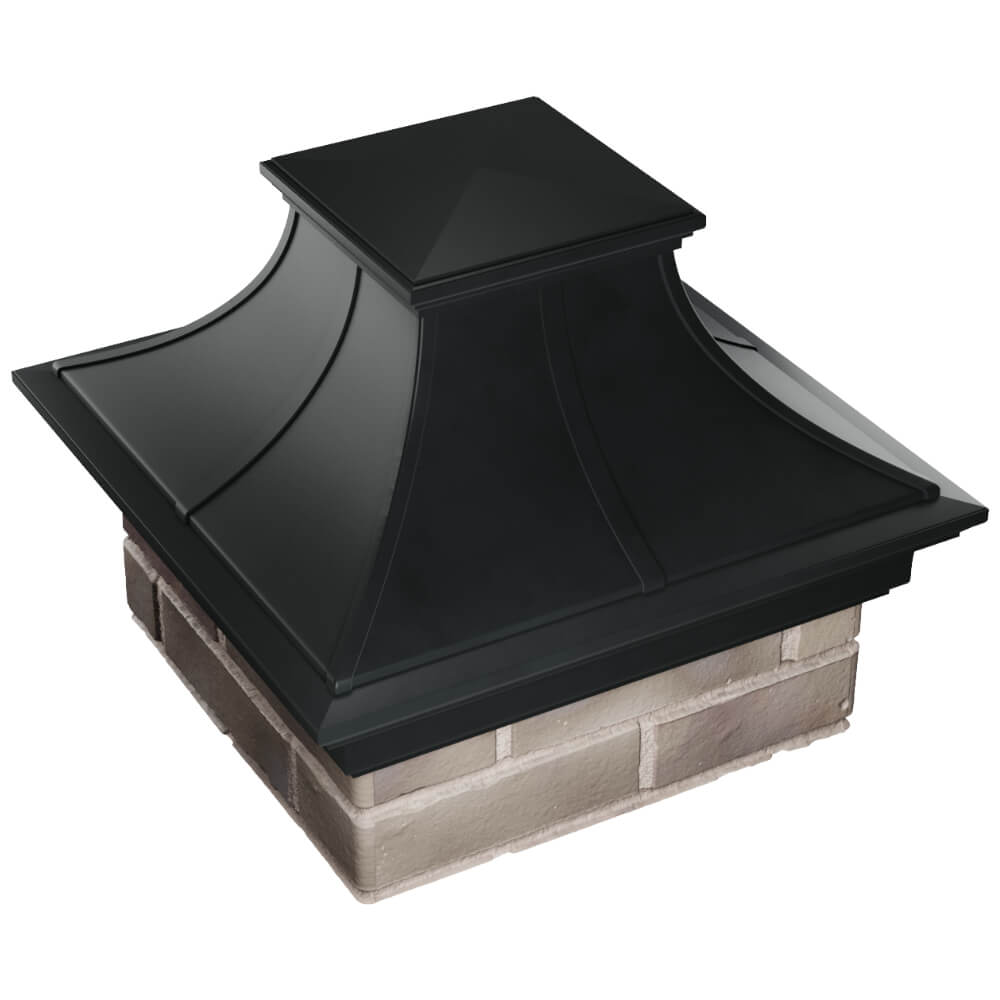 Колпак Zking Монблан Премиум Черный на столб 1.5х1.5 кирпича (385х385мм) в Северске фото