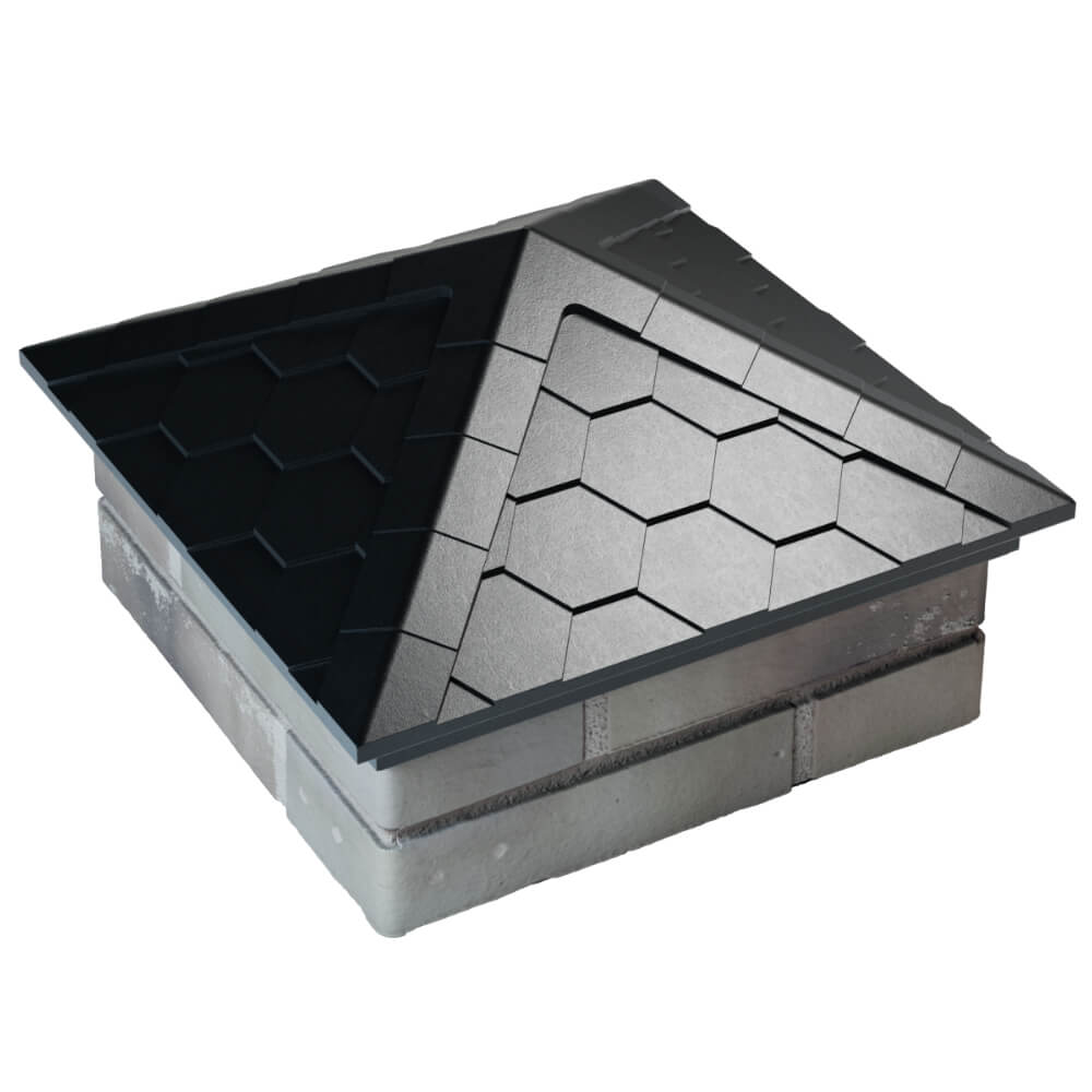 Колпак Zking Эверест Черный на столб 1.5х1.5 кирпича (390х390мм) в Северске фото