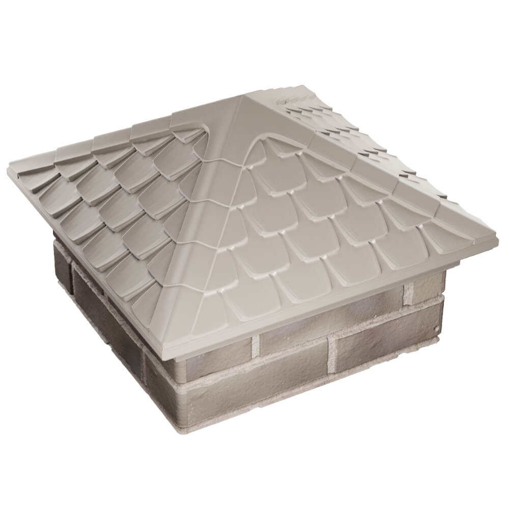 Колпак Zking Эльбрус Бежевый на столб 1.5х1.5 кирпича (385х385мм) в Северске фото