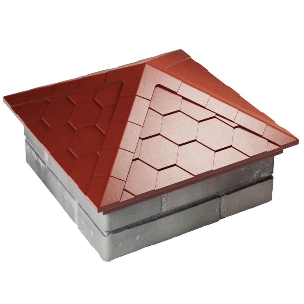 Колпак Zking Эверест Красный на столб 1.5х1.5 кирпича (390х390мм) в Северске фото