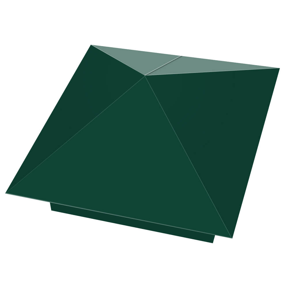 Колпак металлический 390х390мм RAL6005 Зеленый Мох заборный Северск фото