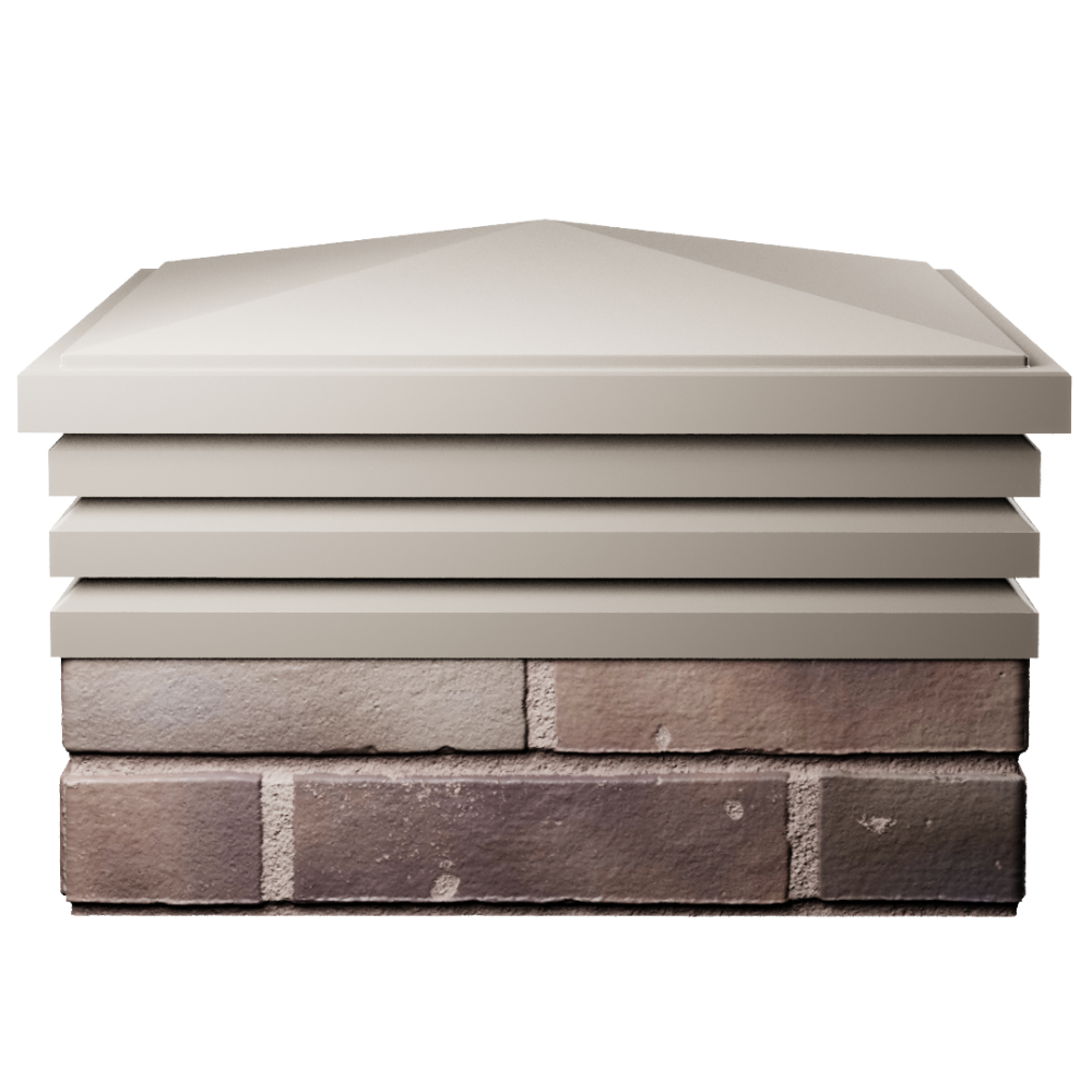Колпак Zking Бона ХайТек Бежевый на столб 2х2 кирпича (513х513мм) Северск фото