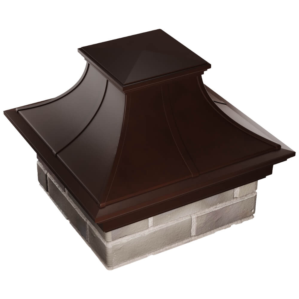Колпак Zking Монблан Премиум Коричневый на столб 1.5х1.5 кирпича (385х385мм) в Северске фото