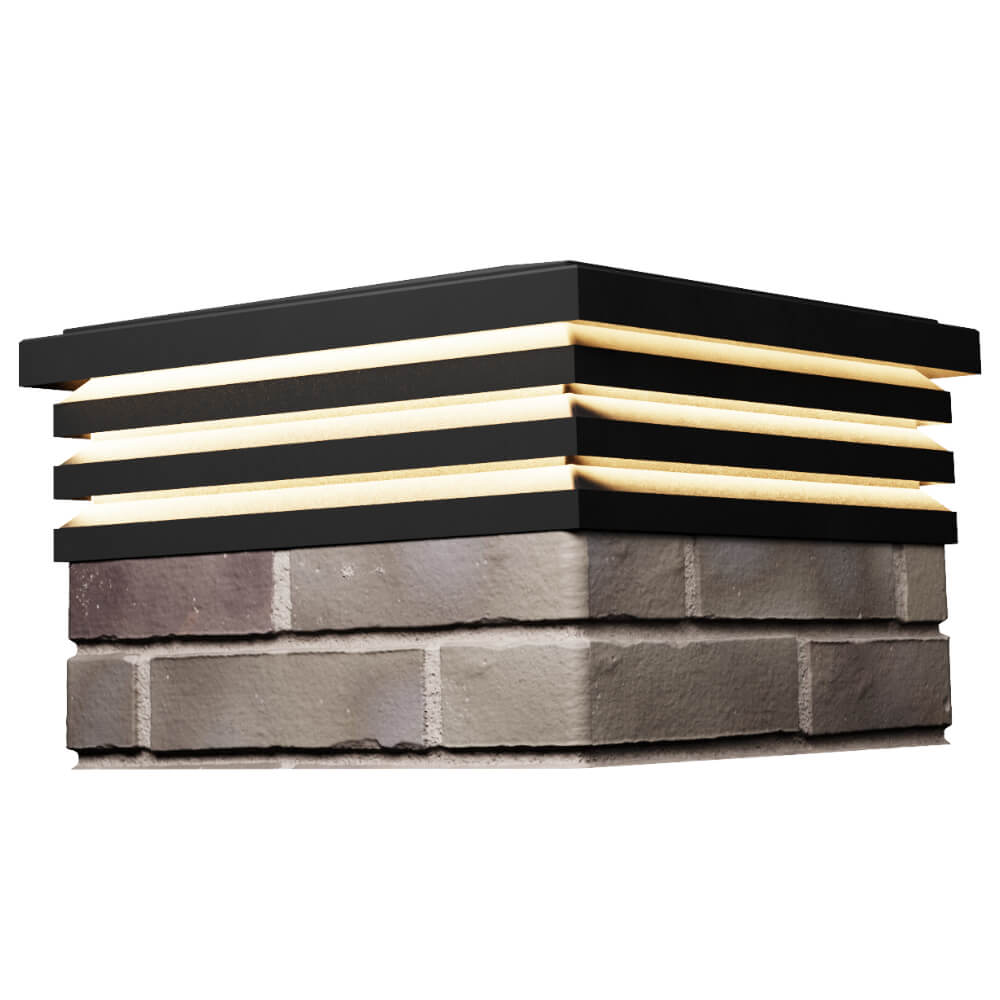 Колпак Zking Бона ХайТек Черный на столб 1.5х1.5 кирпича (385х385мм) с подсветкой в Северске фото