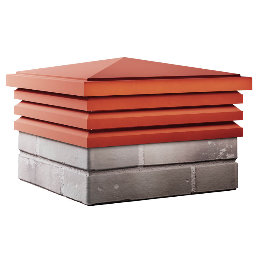 Колпак Zking Бона ХайТек Красный на столб 1.5х1.5 кирпича (385х385мм) в Северске фото