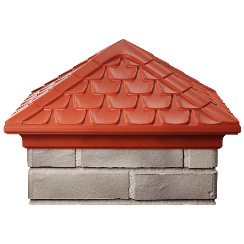 Колпак Zking Эльбрус Красный на столб 1.5х1.5 кирпича (385х385мм) Северск фото