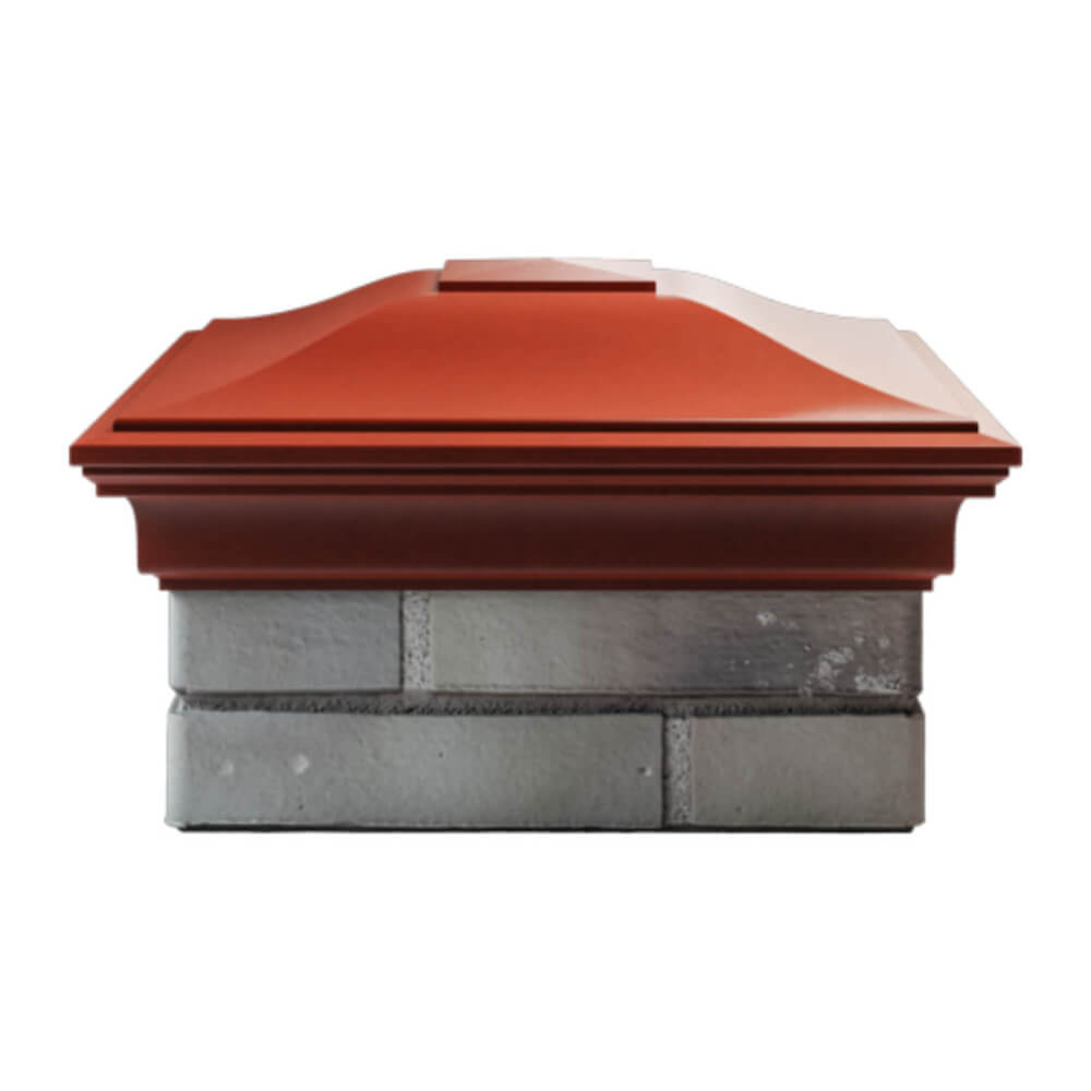 Колпак Zking Монблан Красный на столб 1.5х1.5 еврокирпича 0.7НФ (355х355мм) Северск фото