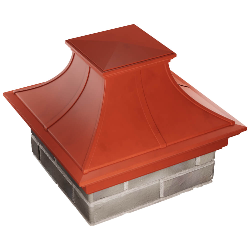 Колпак Zking Монблан Премиум Красный на столб 1.5х1.5 кирпича (385х385мм) в Северске фото