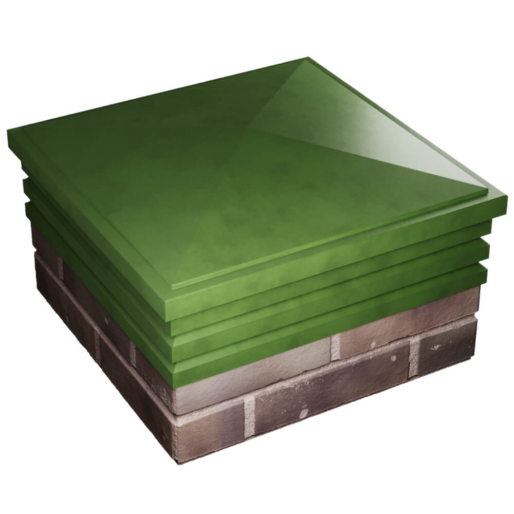 Колпак Zking Бона ХайТек Зеленый на столб 2х2 кирпича (513х513мм) в Северске фото