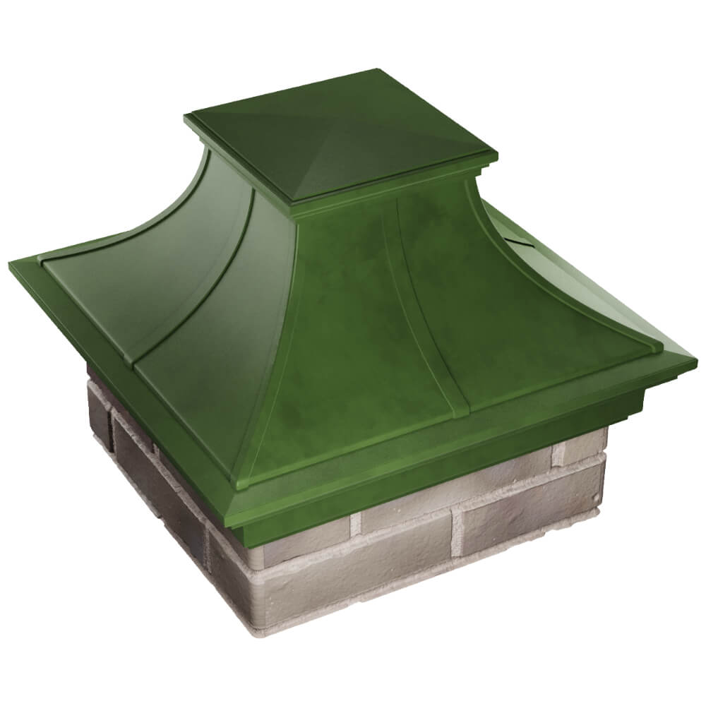 Колпак Zking Монблан Премиум Зеленый на столб 1.5х1.5 кирпича (385х385мм) в Северске фото