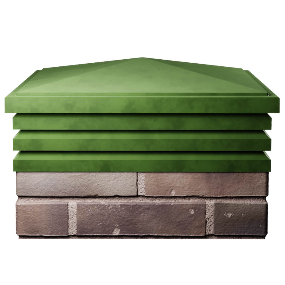 Колпак Zking Бона ХайТек Зеленый на столб 2х2 кирпича (513х513мм) Северск фото