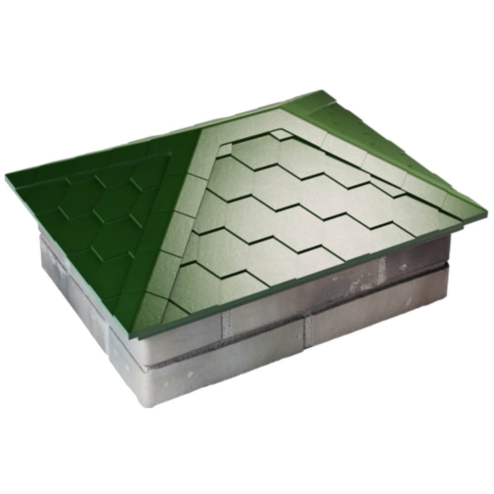 Колпак Zking Эверест Зеленый на столб 2х1.5 кирпича (520х390мм) Северск фото