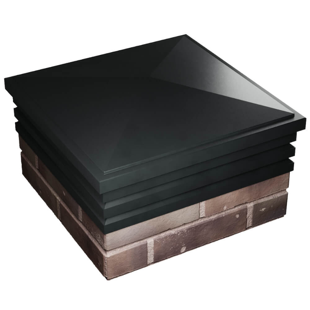 Колпак Zking Бона ХайТек Черный на столб 2х2 кирпича (513х513мм) в Северске фото