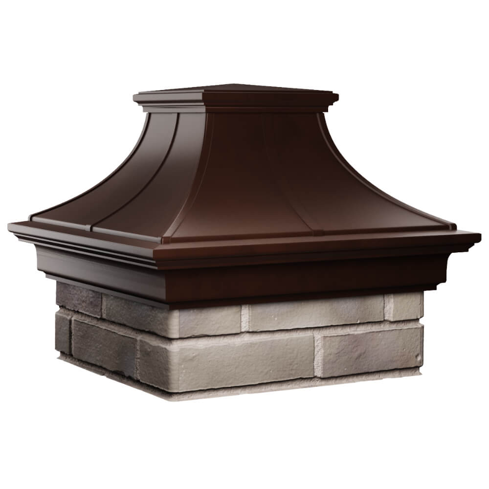 Колпак Zking Монблан Премиум Коричневый на столб 1.5х1.5 кирпича (385х385мм) в Северске фото