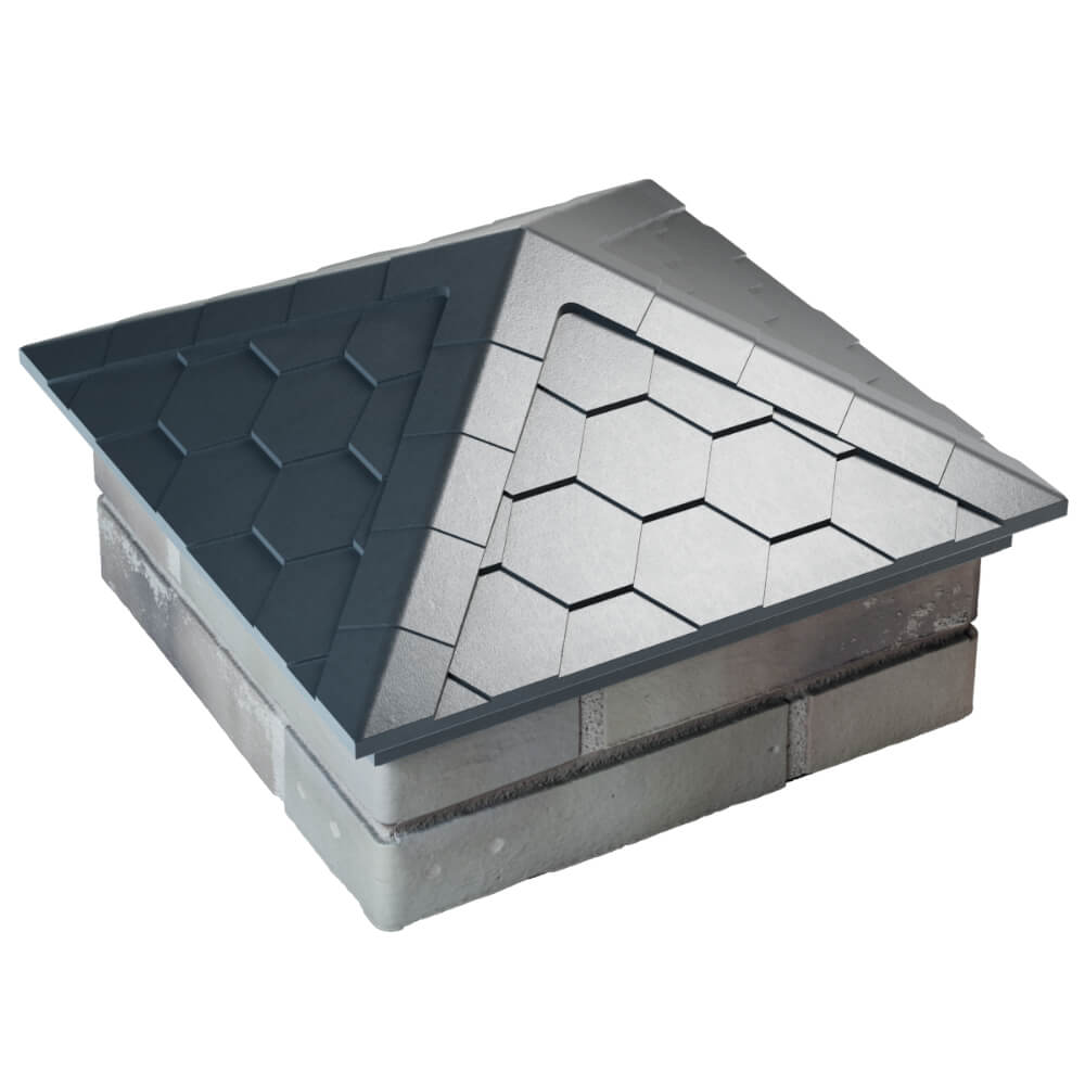 Колпак Zking Эверест Серый на столб 1.5х1.5 кирпича (390х390мм) в Северске фото