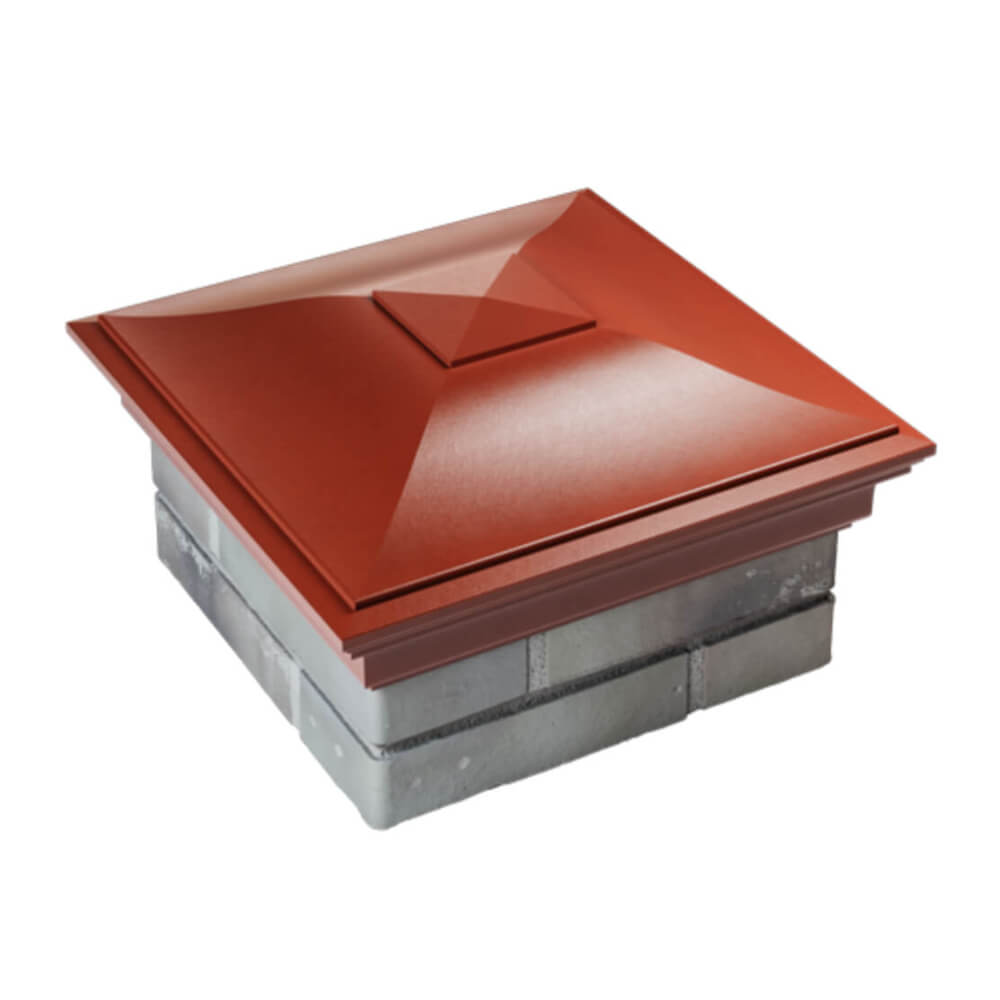 Колпак Zking Монблан Красный на столб 1.5х1.5 еврокирпича 0.7НФ (355х355мм) в Северске фото