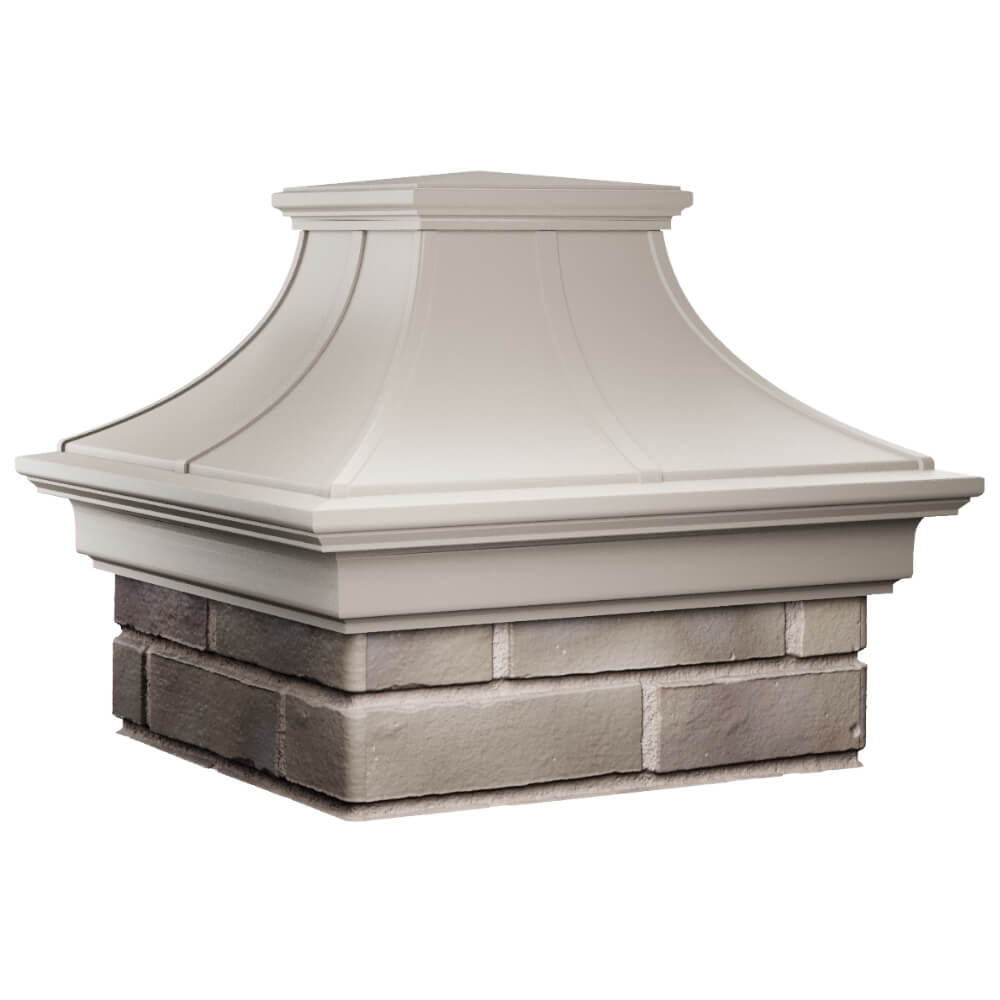 Колпак Zking Монблан Премиум Бежевый на столб 1.5х1.5 кирпича (385х385мм) в Северске фото