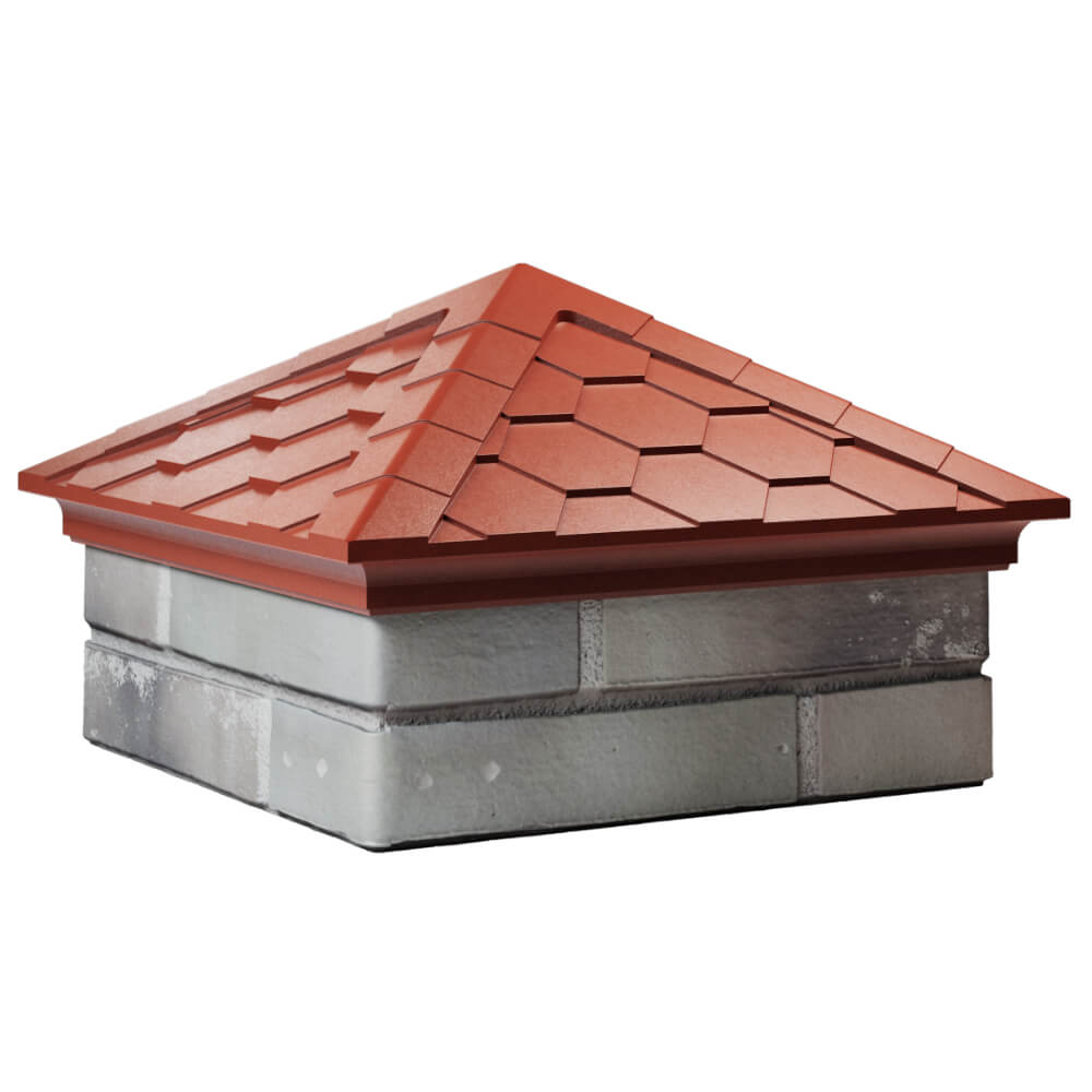 Колпак Zking Эверест Красный на столб 1.5х1.5 кирпича (390х390мм) в Северске фото